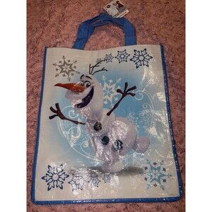 Disney Store Reusable Shopping Tote White Snowman Sack Carry Bag Frozen Olaf